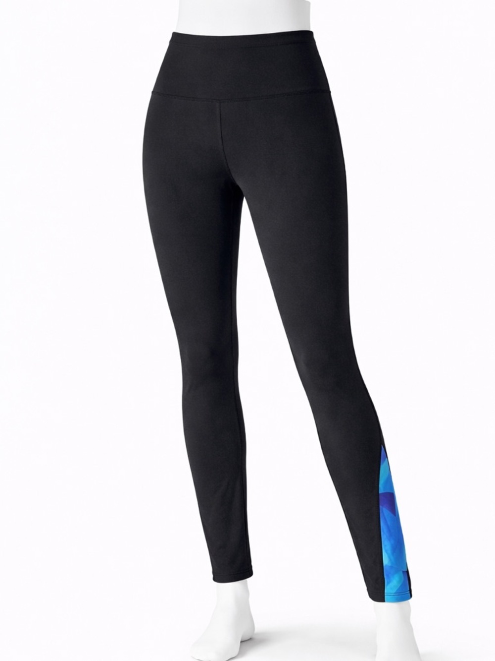 Marika Tel Black Leggings with Blue Accents size small